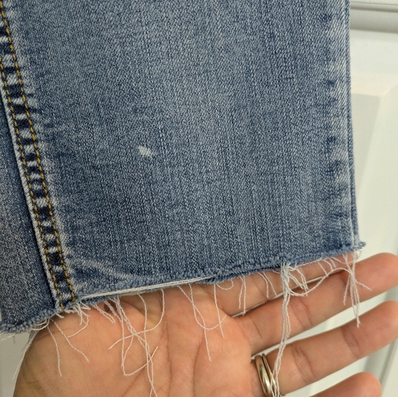 Light wash skinny jeans with raw hem, size 18 petite - Picture 6 of 9